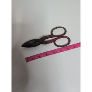 Vintage WISS USA Drop Forged Cutting Snips A-13 Steel Tin Red Made In USA 7"